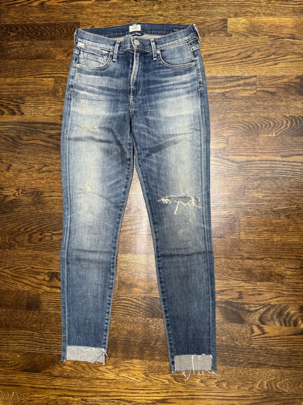 Citizens of Humanity High-Rise Rocket Skinny Jeans in Medium Blue, Size: 27